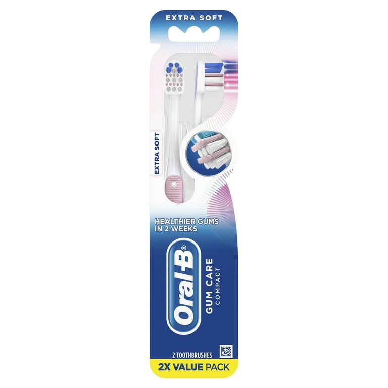 Oral B Gum Care Compact Toothbrush Ultra Soft for Teeth 2 Count Walmart