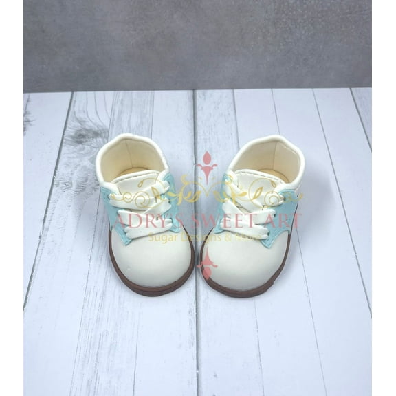 Gum Paste Baby Boy Golf Shoes Cake Topper