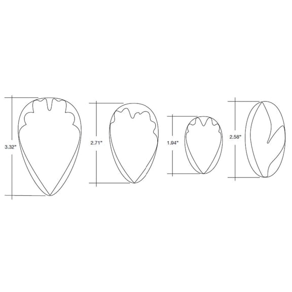 Gum Paste Cutouts 4/Pkg-Peony