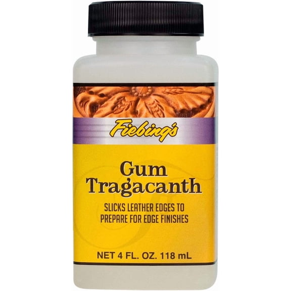 Gum Tragacanth (4 oz) - Leather Burnisher to Prepare Smooth & Slick Edge Finish - Water-Based Professional Grade Formula for Leathercraft, Belt, Shoe & Bag - Use Before Edge Kote