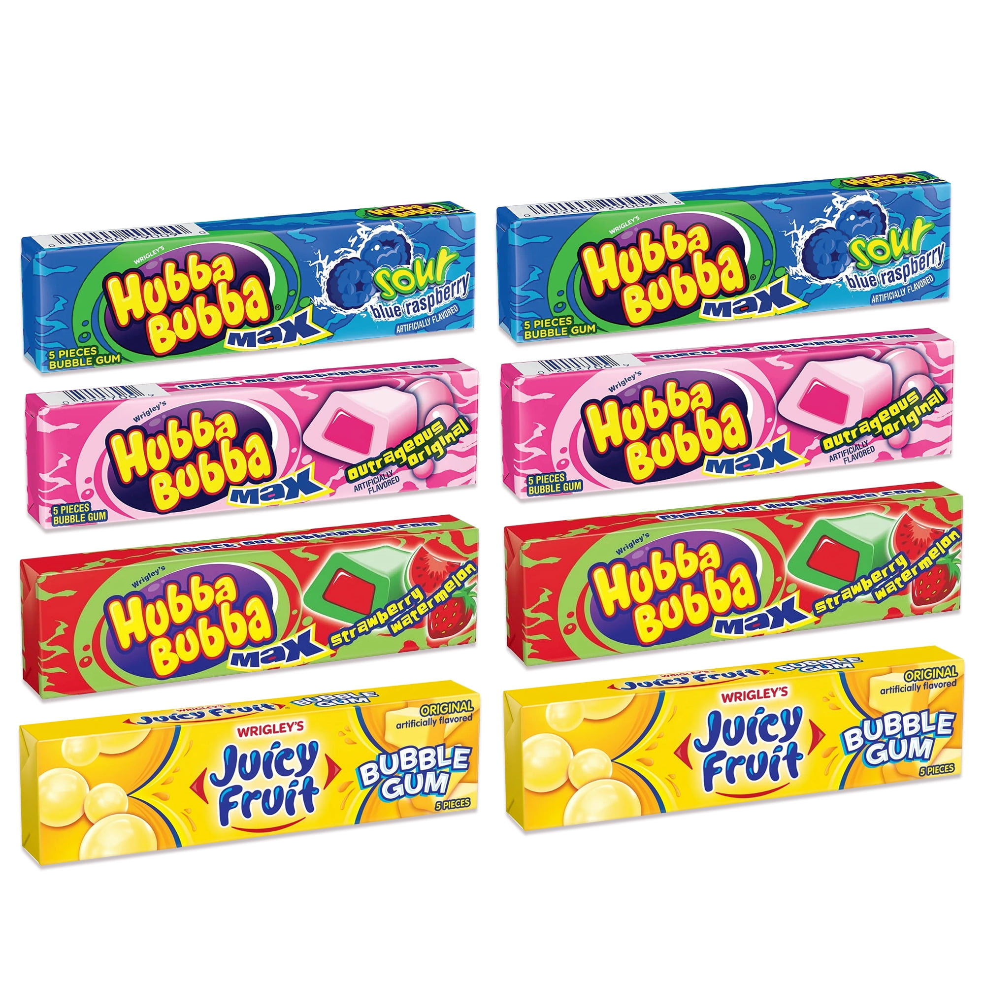 Gum Variety 8 Pack- Including 2 Packs Each of 4 Flavors- Max Strawberry ...