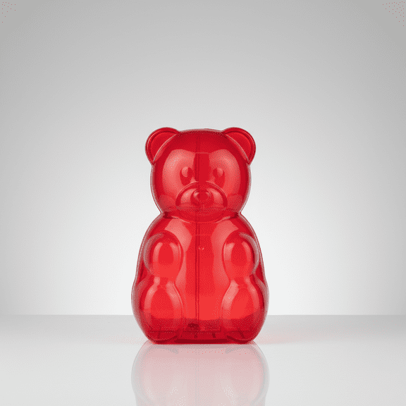 Gum1my Bear Container, , Bear Shaped Acrylic Candy Boxes Creative Bear Shaped Treats Favors Box for Weddings Birthdays Party Favors,13inch, Red