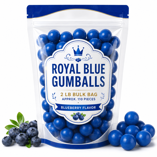 Gumball Chewing Gum Royal Blue Blueberry Flavor 1 Inch Large Bubble Gum ...