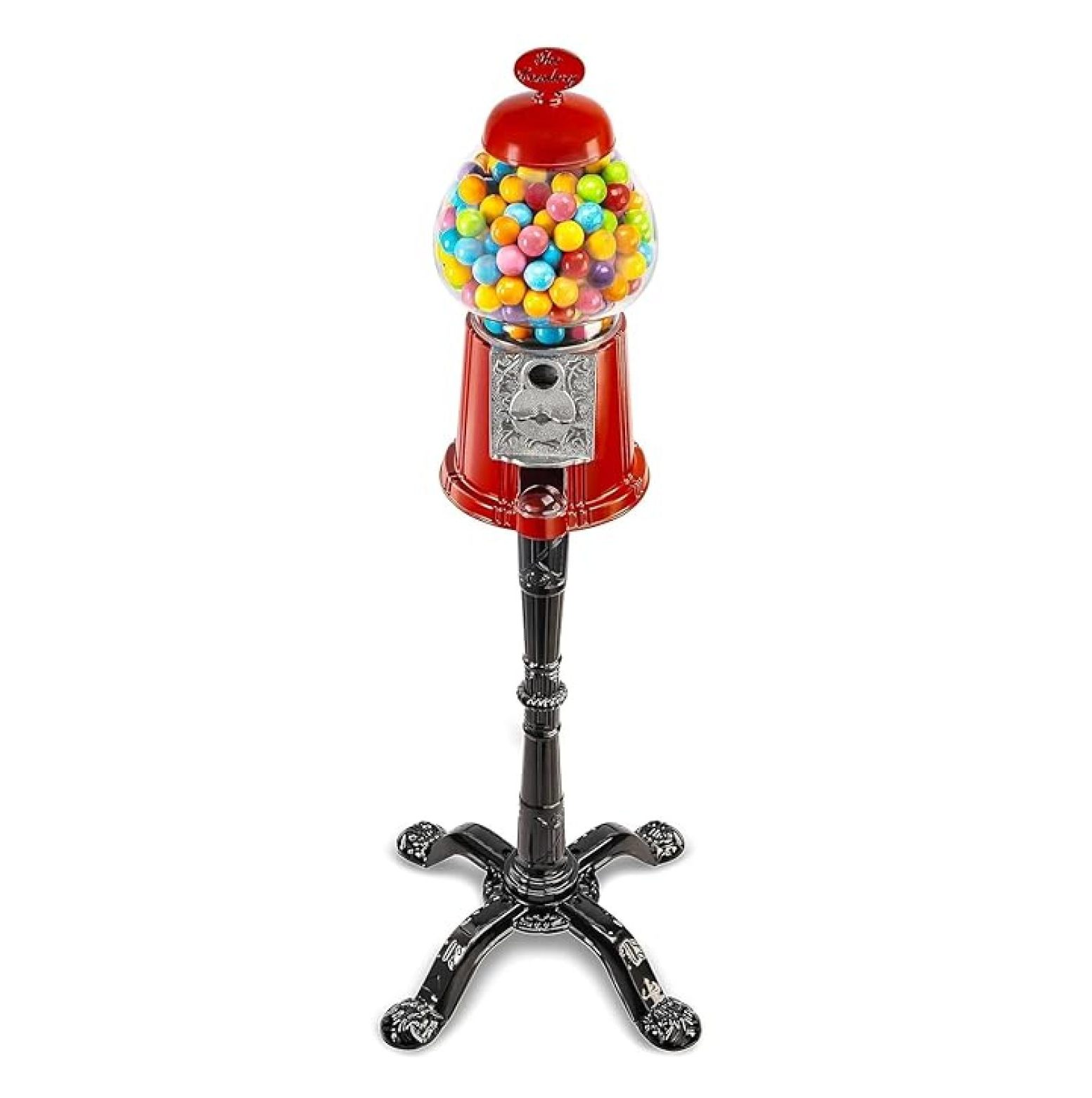 15 In Vintage Red Gumball Machine Bank With Standnull