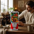 Gumball Machine, 17 Inch Red Coin Operated Candy Dispenser, PC Bubble ...