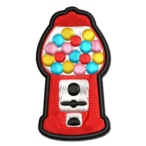 Gumball Machine Applique Multi-Color Embroidered Hook & Loop Patch - 3 Inch Medium