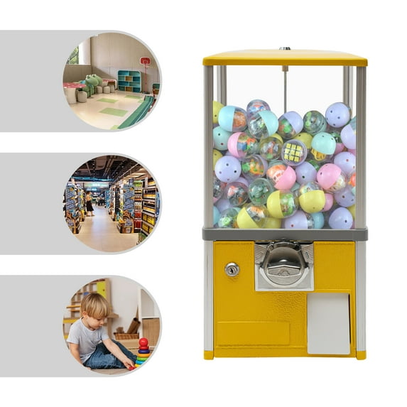Gumball Machine Big Vending Machine Candy Dispenser Machine Toys with Key Yellow