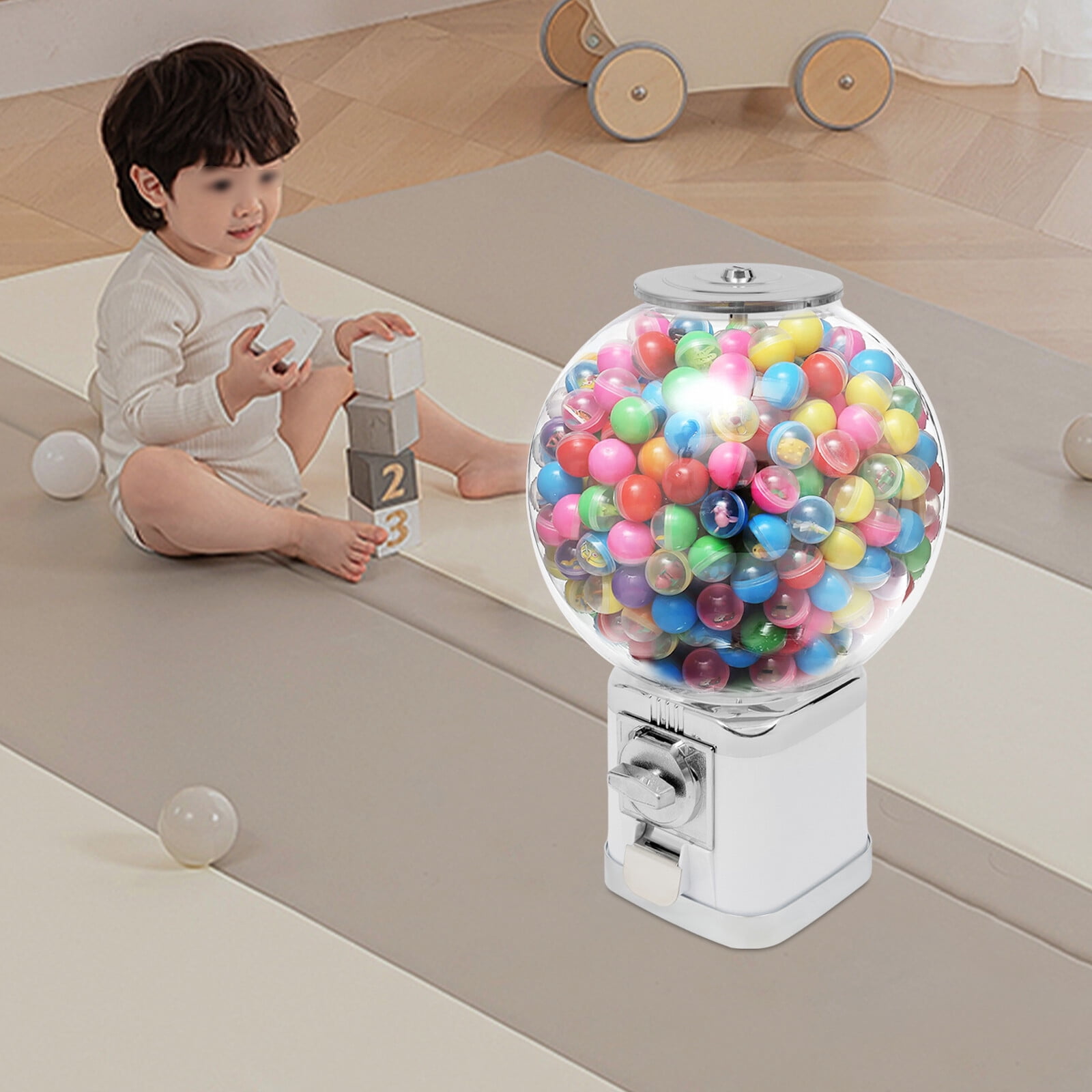 Gumball Machine Capsule Vending Coin Bank Vintage Candy Dispenser 10-32mm Balls