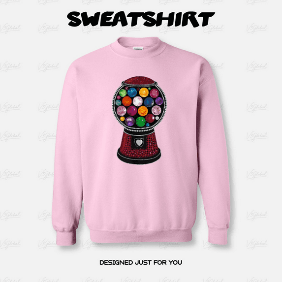 Gumball Machine Colorful Candy Print Sweatshirt Fun Retro Holiday Style up to size 5XL