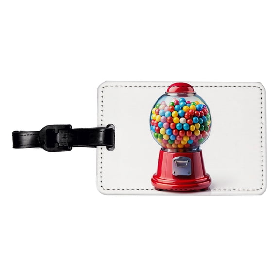 Gumball Machine Faux Leather Travel Luggage Tag