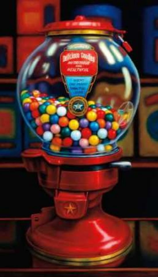 Gumball Machine IV Canvas Art - TR Colletta (24 x 36)