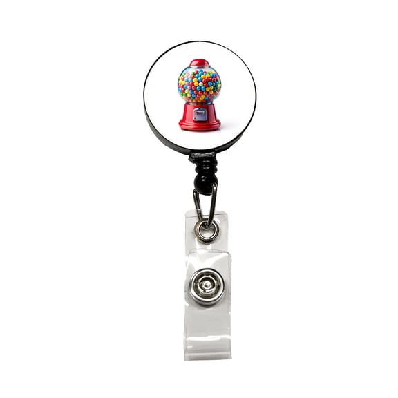 Gumball Machine Retractable Reel ID Badge Key Card Name Tag Holder with Clip