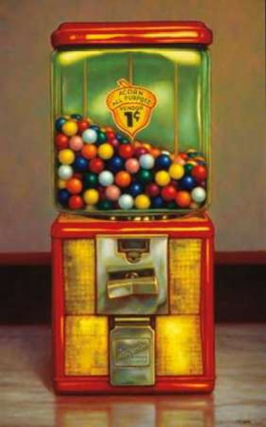 Gumball Machine X Canvas Art - TR Colletta (12 x 18)