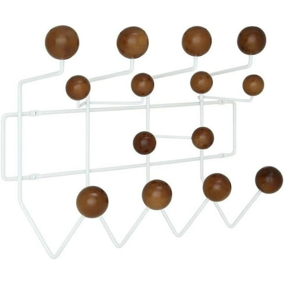 Gumball Mid-Century Wall-Mounted Coat Rack in Caramel