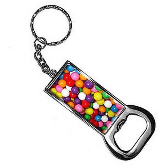 Gumballs Candy Keychain Key Chain Ring Bottle Bottlecap Opener