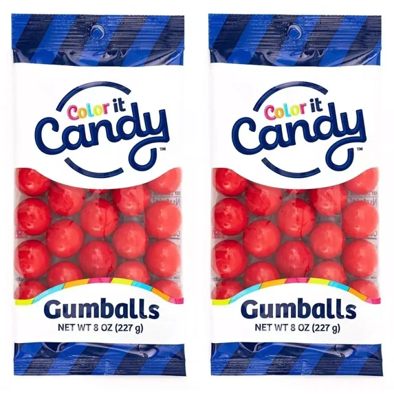 Gumballs for Gumball Machine - 1 Inch Gumballs Refill - Cherry Flavored Bubble Gum Red Gumballs - Kids Gum - Bulk Gum Balls 1.7 Lb - Chewing Gum
