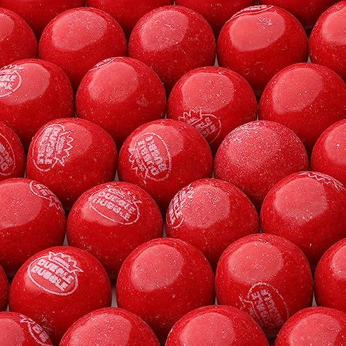 Gumballs in Jar - 1 Inch Large Gumballs - Cherry Flavored Bubble Gum - Green Kids Gum - Gumballs for Kids - 9 OZ