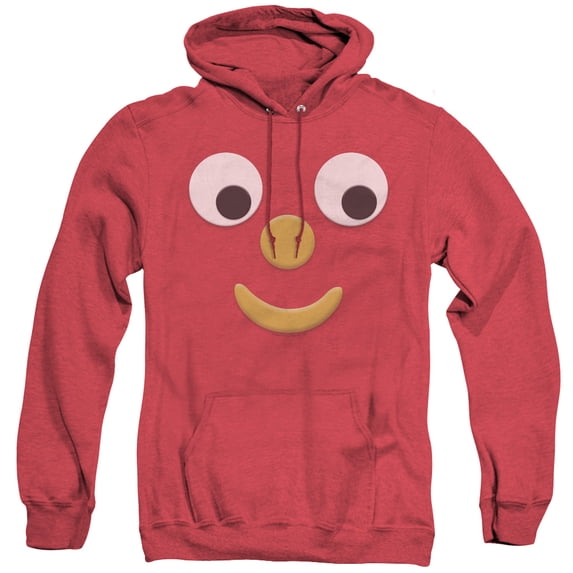 Gumby Blockhead J Adult Heather Hoodie Sweatshirt Red