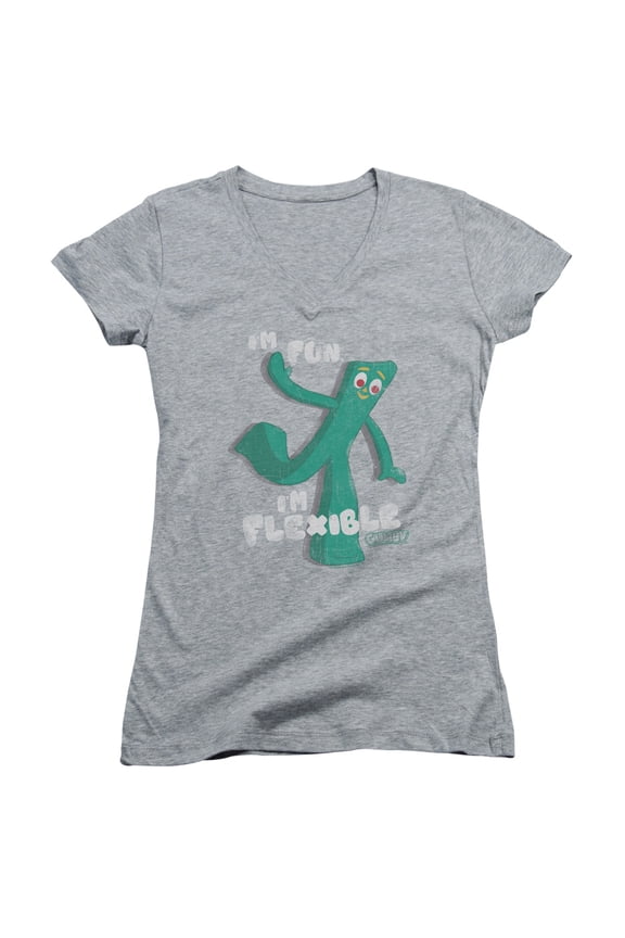 Gumby Flex Junior Women's V-Neck T-Shirt Athletic Heather