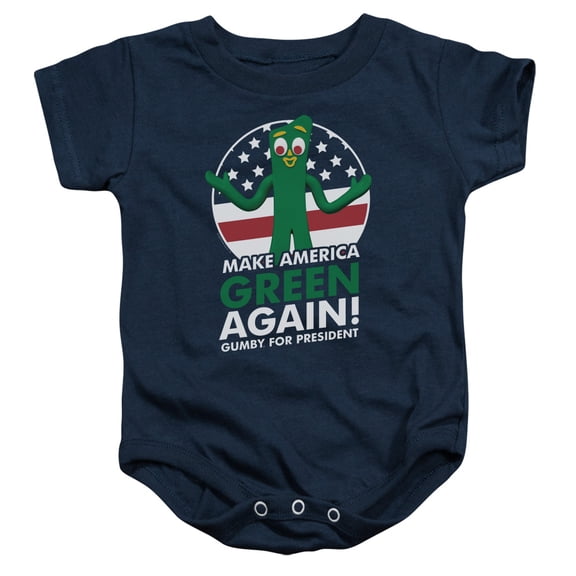 Gumby For President-Infant Snapsuit Navy-24Mos