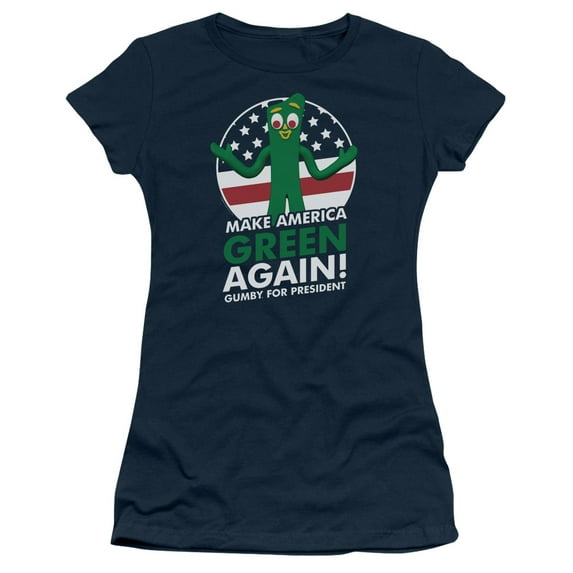 Gumby - For President - Juniors Teen Girls Cap Sleeve Shirt - X-Large