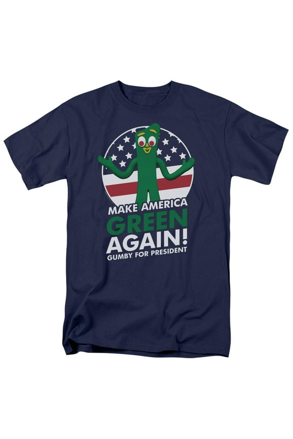 Sportswear GMB148-AT-7 Gumby for President Adult Regular Fit Short Sleeve T-Shirt, Navy - 4X