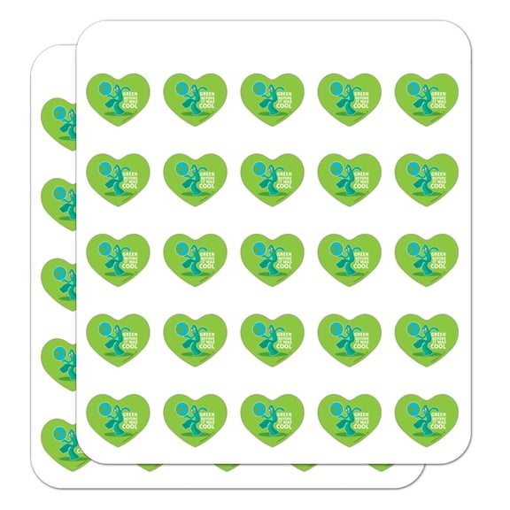 Gumby Green Before It was Cool Earth Planet Heart Shaped Planner Calendar Scrapbook Craft Stickers