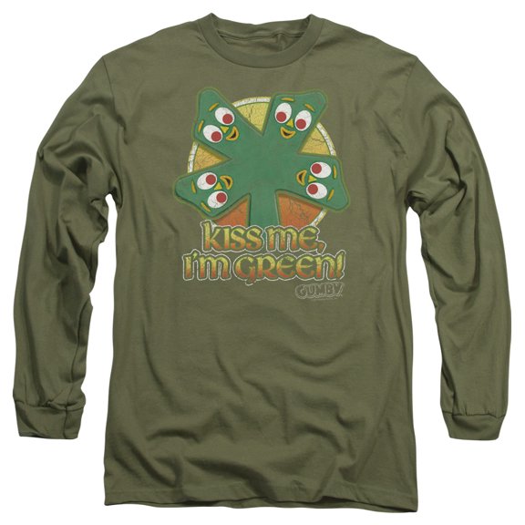Gumby Men's  Kiss Me Long Sleeve Green