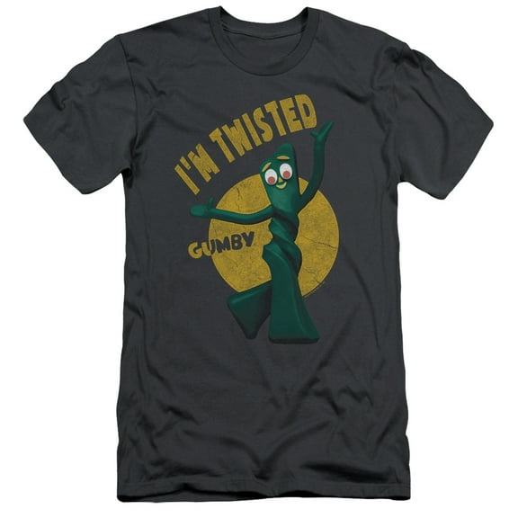 Gumby Men's  Twisted Slim Fit T-shirt Charcoal