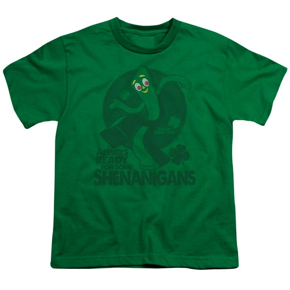 Gumby More Shenanigans S/S Youth 18/1 T-Shirt Kelly Green