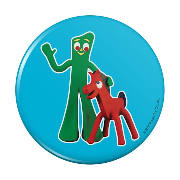 Gumby Pokey Best Friends Clay Art Kitchen Refrigerator Locker Button Magnet
