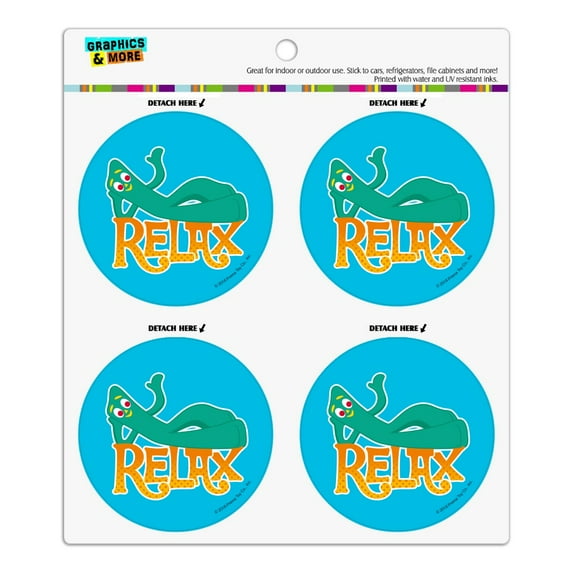 Gumby Says Relax Chill Chillin' Refrigerator Fridge Locker Vinyl Circle Magnet Set