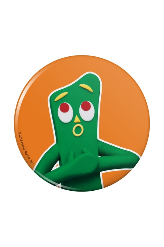 Gumby Singing Clay Art Pinback Button Pin