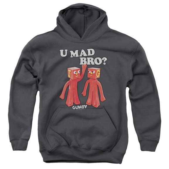 Gumby - U Mad Bro - Youth Hooded Sweatshirt - X-Large