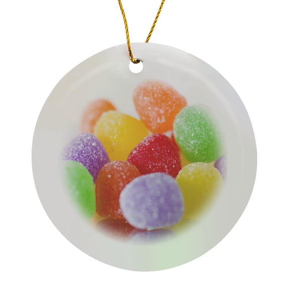 3drose, Gumdrop Candies., Circle Porcelain Ornament