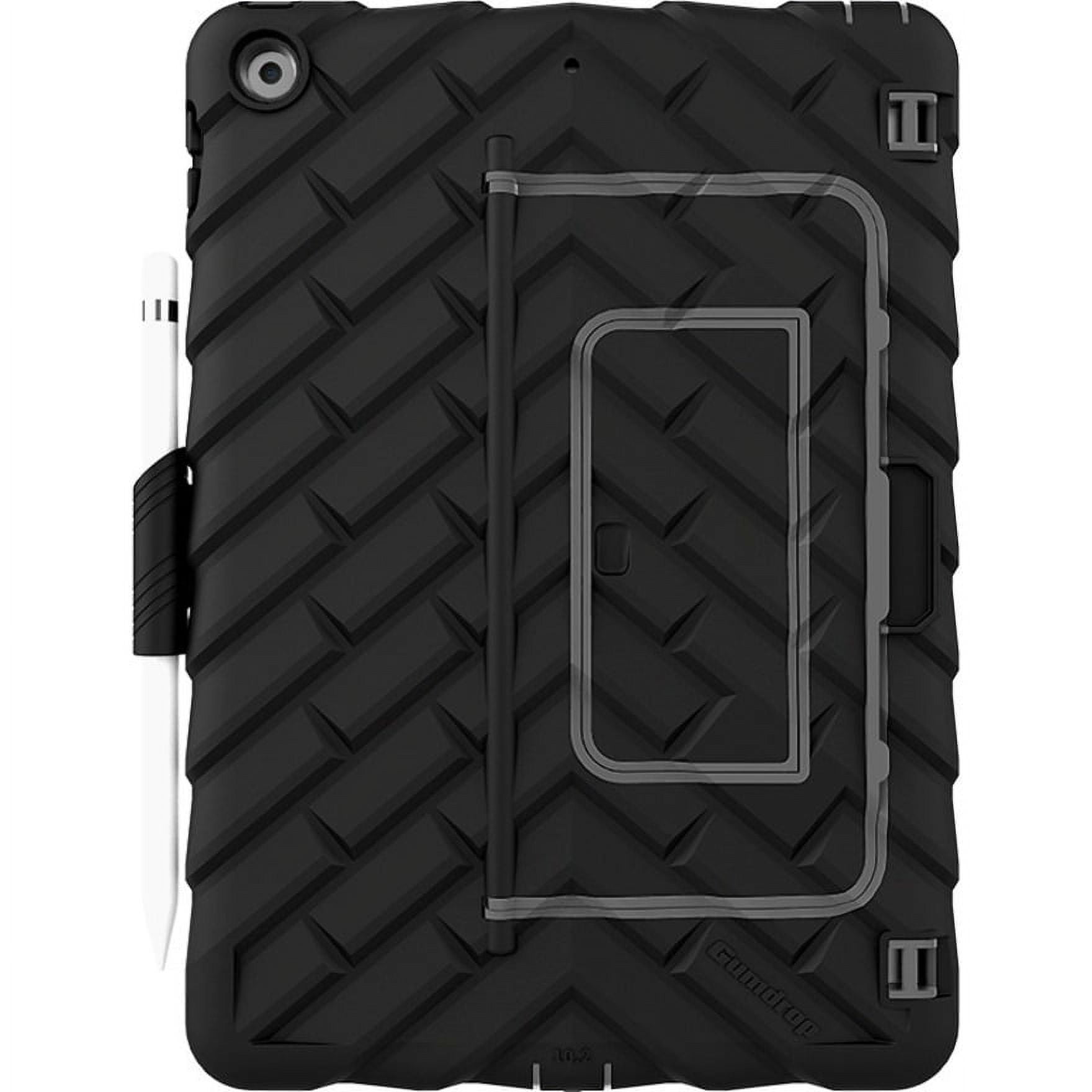 Gumdrop HideAway for iPad 10.2 9G/8G/7G - Black - For Apple iPad (7th Generation), iPad (8th Generation), iPad (9th Generation) Tablet, Apple Pencil - Tread Texture - Black - Shock Absorbing, Dust ...