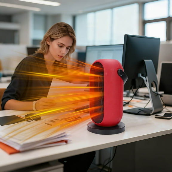 Gumesh 1500W Portable Oscillating Heater, Desktop Stand Alone Space Heater with Wide-Angle Warmth, Instant Quiet Heat for Home Office Bathroom Use, Safe Tip-Over Protection