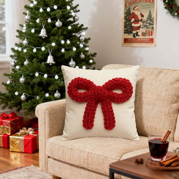 Gumesh 18"×18" Christmas Pillow Covers Set of 2, Soft Flannel Cushion Cases with Hidden Zipper, Holiday Decor for Sofa Bed and Living Room, Machine Washable