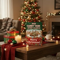 Gumesh 2025 Candy Tank Advent Calendar - 24-Day Christmas Countdown, Collectible Military-Themed Tree Ornaments for Model Lovers