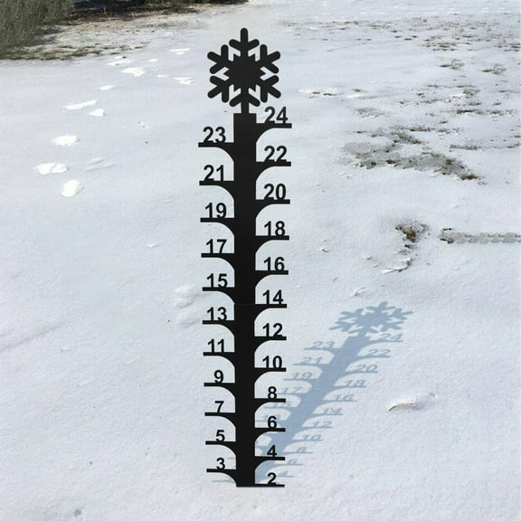 Gumesh 24 inch Snow Gauge Outdoor - Winter Snow Measuring Stick, Artisan Garden Decor for Winter, Sturdy & Weatherproof