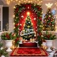 thumbnail image 1 of Gumesh 35x72 Inch Christmas Door Cover, Full Panel Holiday Scene Curtain for Front Door & Wall Decor - Festive Party Backdrop with Easy Installation for Indoor/Outdoor Use, 1 of 6