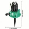 Gumesh 360° Multi-Directional Lawn Sprinkler Precision Garden Irrigation with Flexible Spray Nozzles Rotating Multi-arm Roof Cooling System Flower Shape Head Water Spray Head for Hose Yard Grass