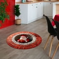 thumbnail image 1 of Gumesh 3D Optical Illusion Christmas Rug, Round Swirl Design with Santa Claus That Pops, Non-Slip Backing for Living Room & Entryway, Holiday Decor, 1 of 6