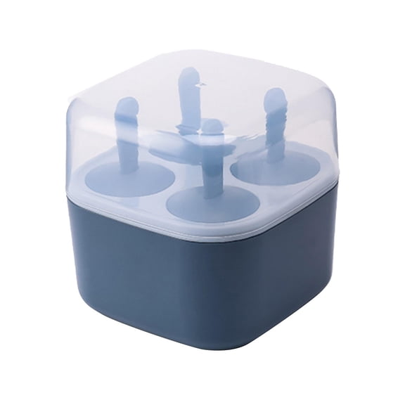 Gumesh 4-Count Popsicle Molds, BPA-Free Transparent Plastic Ice Pop Maker with Leak-Proof Lids, Reusable Homemade Frozen Treat Containers,Blue