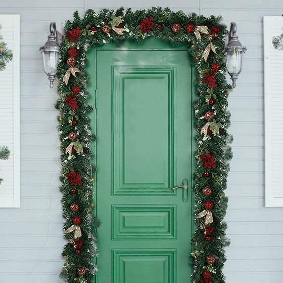 Gumesh 4 Ft Christmas Rattan Garland - Natural Hanging Decor for Mantel/Staircase/Festive Display