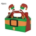 thumbnail image 1 of Gumesh 4-Pack Christmas Cookie & Cake Gift Boxes, Handheld Holiday Treat Packaging, Red & Green Design, 1 of 6