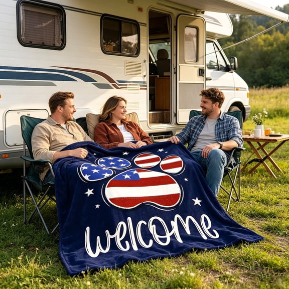 Gumesh 4th of July Patriotic Blanket Stars Daisy Independence Day Throw Blanket for Couch,Lightweight Soft and Warm Throws Blankets for Sofa Bed Living Room in Spring 71"×79