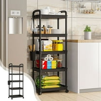 Gumesh 5-Tier Rolling Utility Cart | Mobile Organizer for Kitchen, Bathroom & Living Room | Storage Shelf