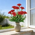 thumbnail image 1 of Gumesh 6 Stems Artificial Carnation Flowers, Realistic Silk Faux Carnations with Leaves, Bendable Stems Floral Arrangements for Vase Wedding Centerpiece Home Decor, 13 Inch Red, 1 of 6