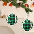 thumbnail image 1 of Gumesh 6Pcs Handmade Plaid Fabric Christmas Ball - Buffalo Check Cloth Wrapped Ornament with Rustic Charm, Festive Tree Decoration for Country Christmas Style, 1 of 6